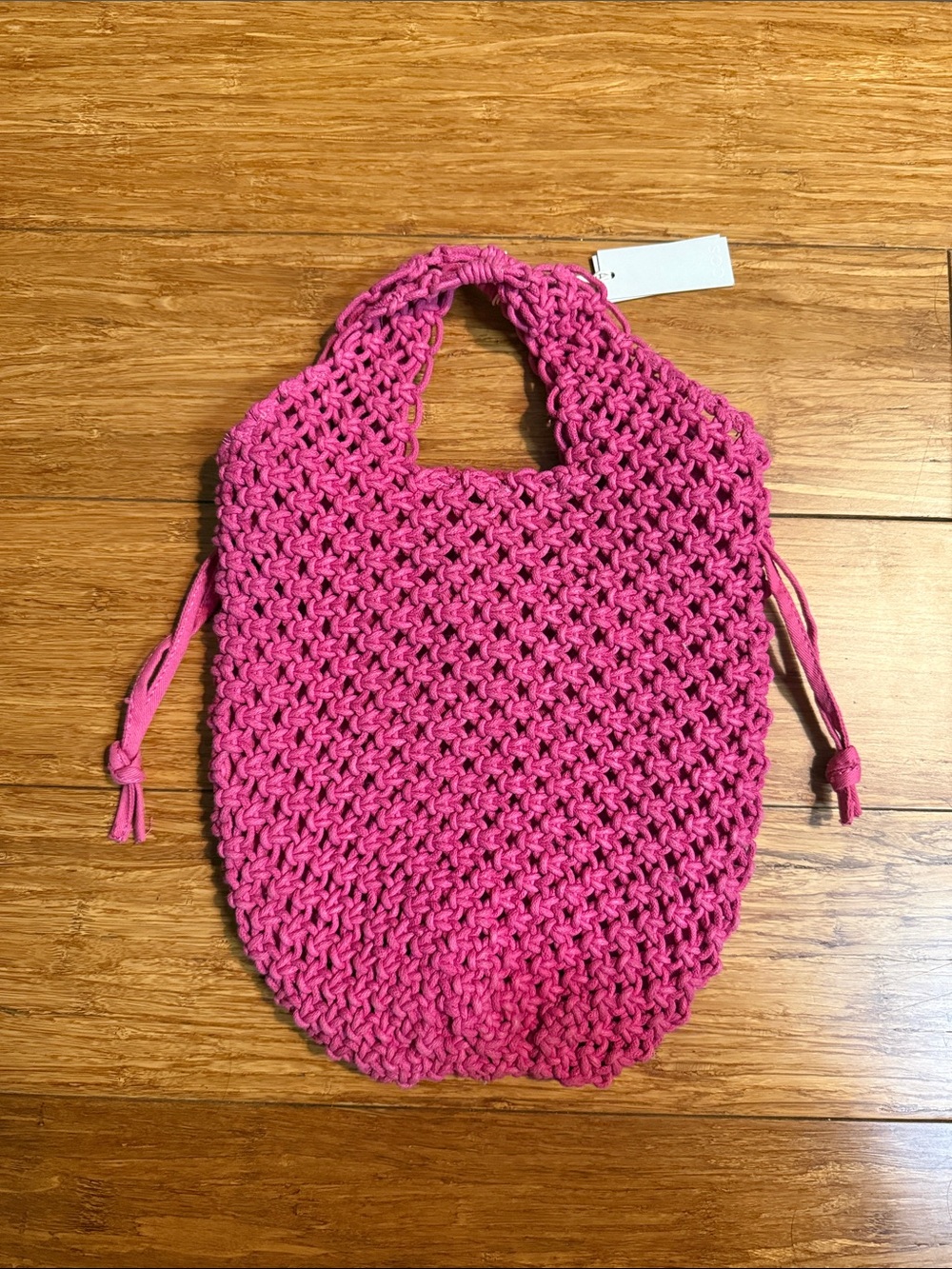 COS Hot Pink Straw Mini Crochet Bag